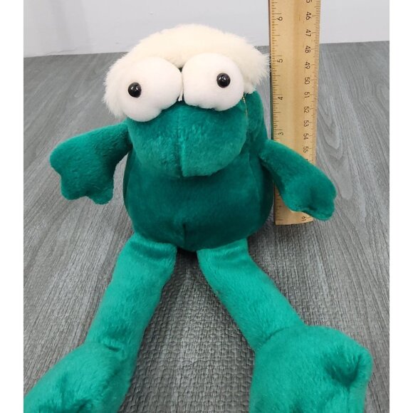 Vintage House of Lloyd Mr Toad Jangles Frog Green Plush Stuffed Animal Christmas - Picture 6 of 6